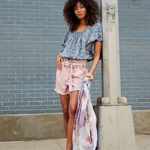 NWOT Free People Intimately bodysuit thong ruffled sleeves lace Size L